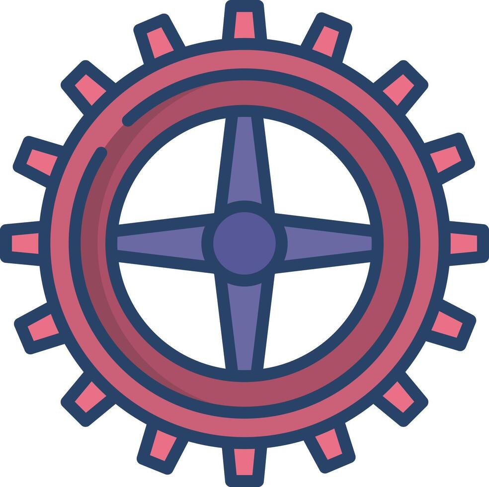 Gear linear color illustration vector