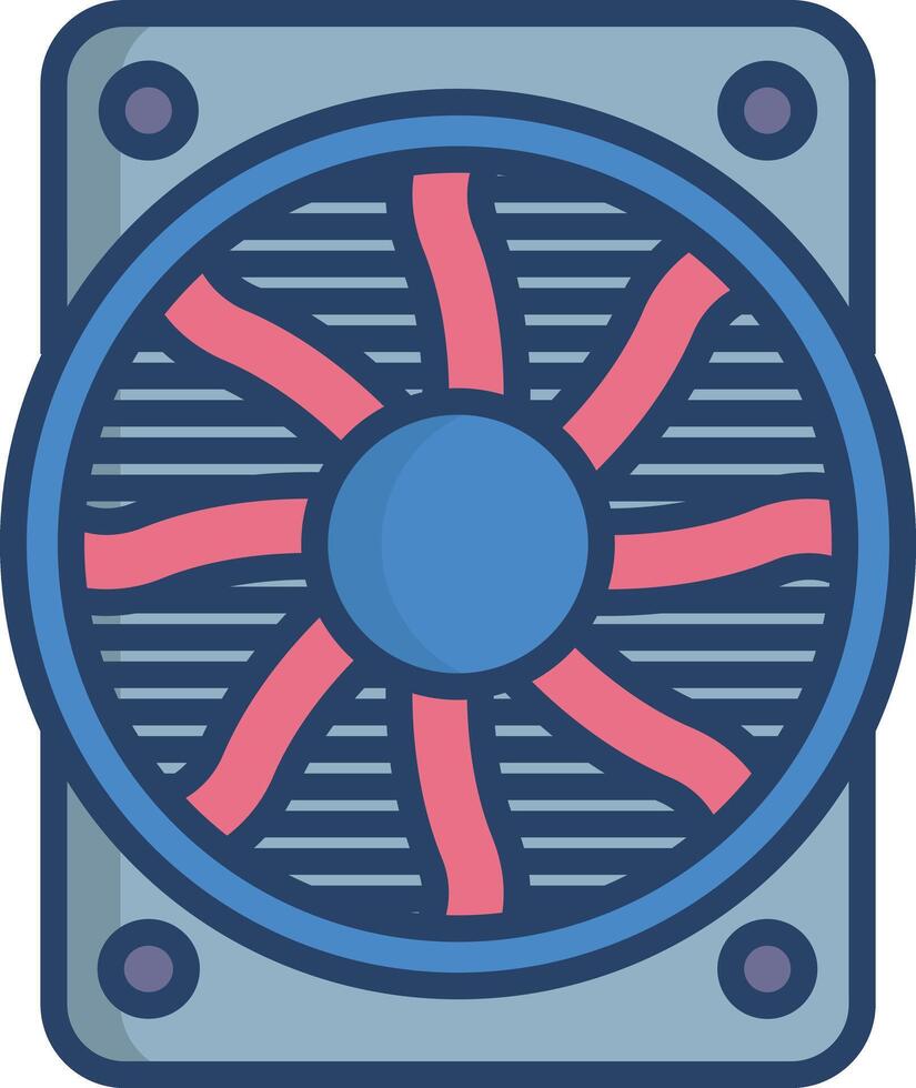 Fan linear color illustration vector