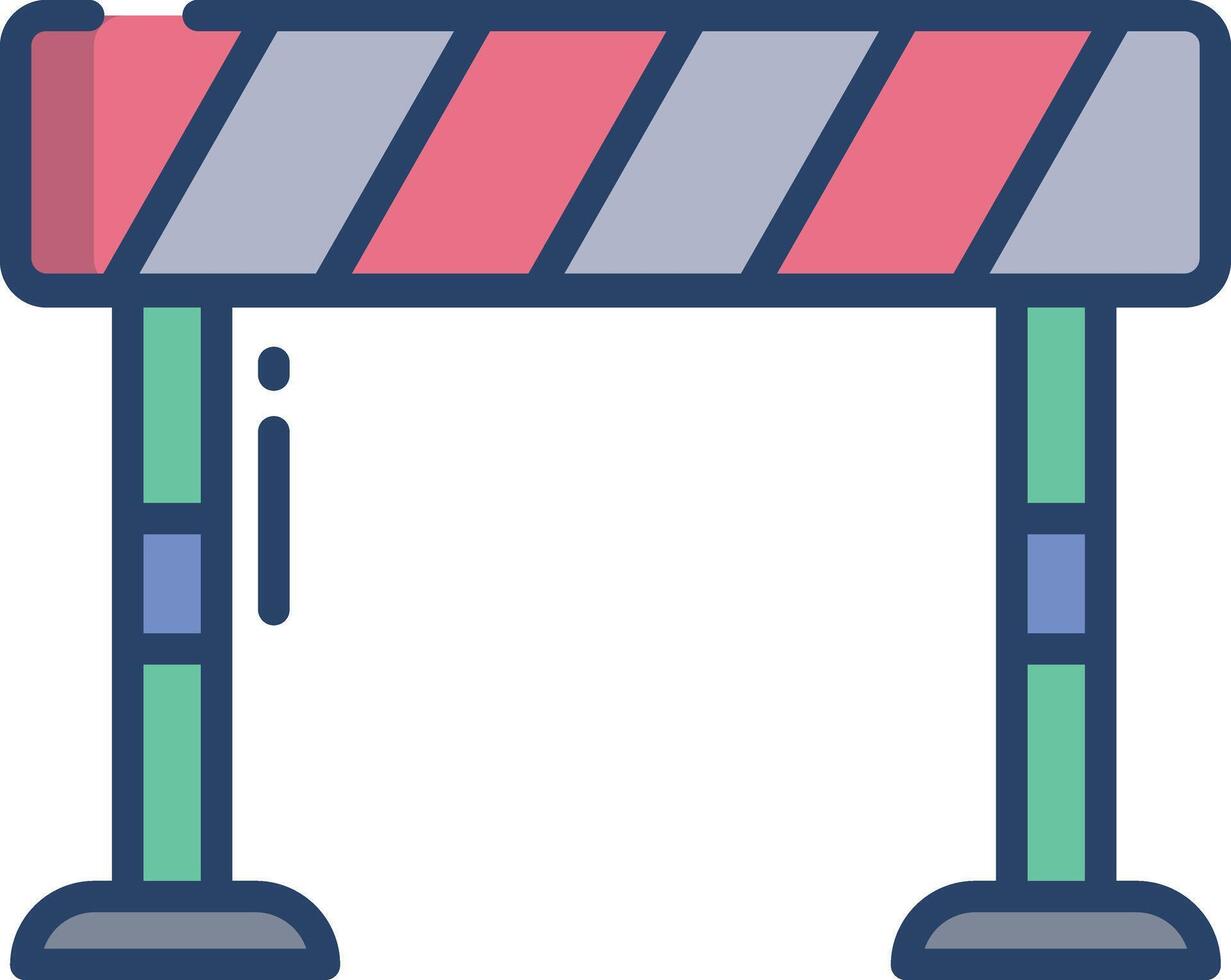 Barrier linear color illustration vector
