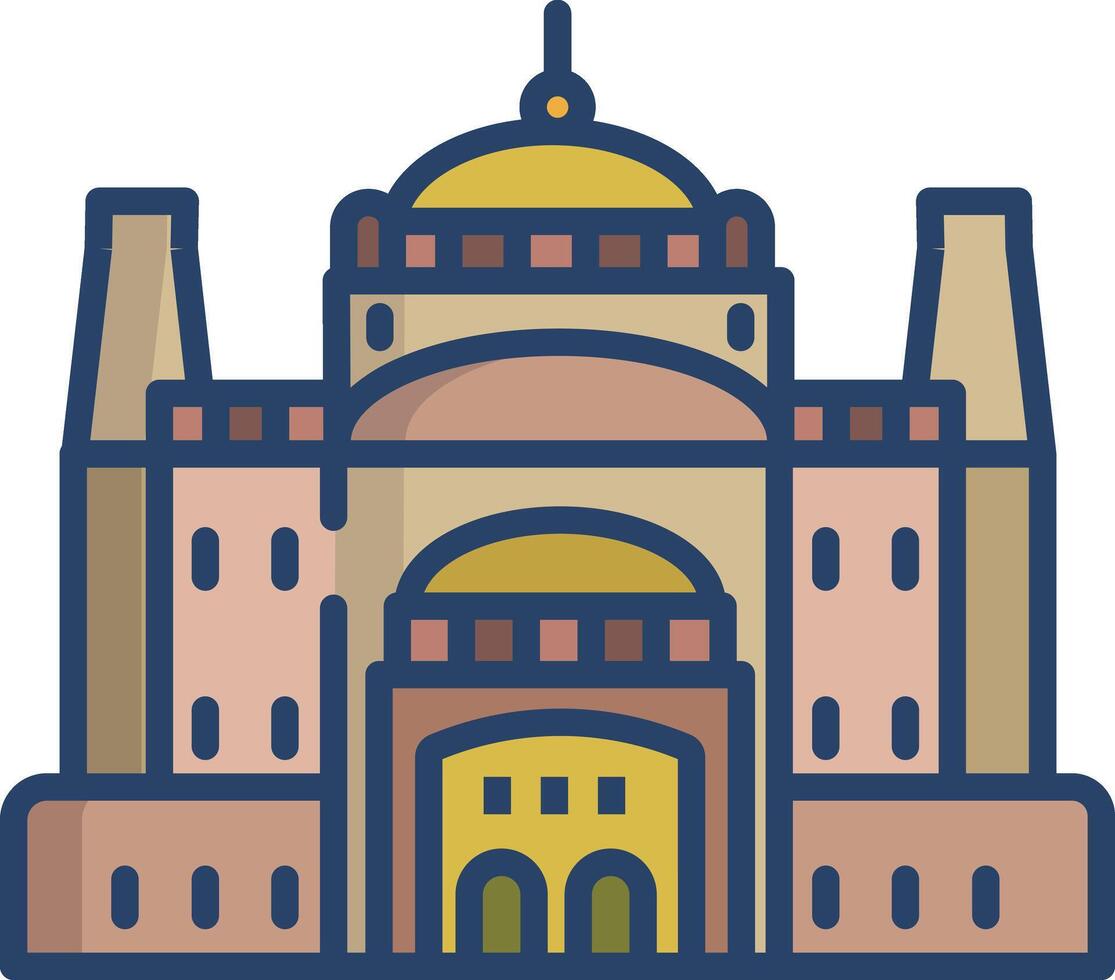 Cairo Citadel linear color illustration vector