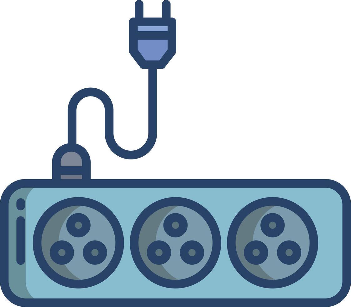 Socket linear color illustration vector