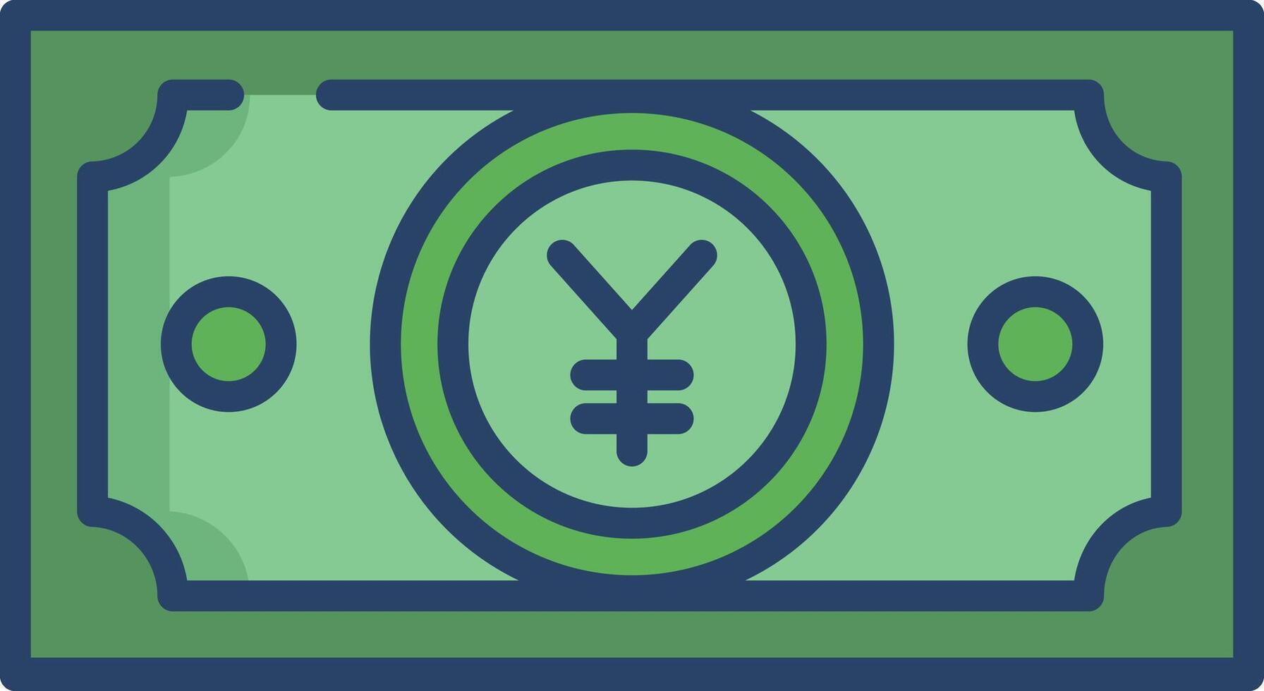 Yen linear color illustration vector