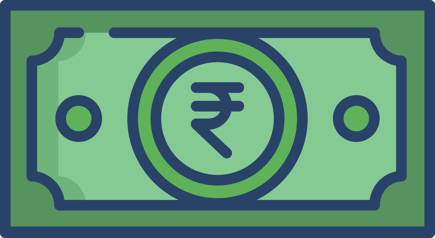 Rupee linear color illustration vector