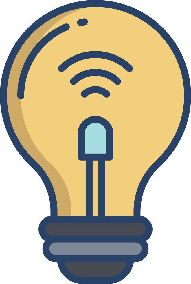 Light bulb linear color illustration vector