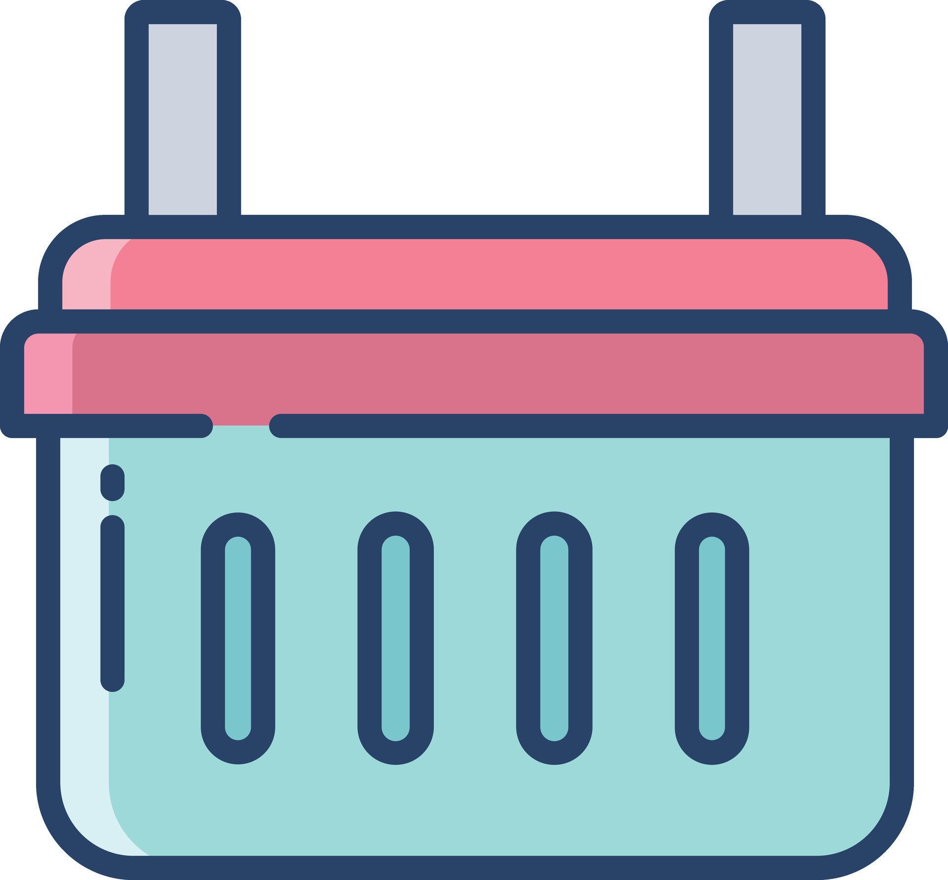 Basket linear color illustration 45922581 Vector Art at Vecteezy