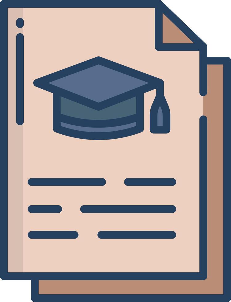 Document linear color illustration vector