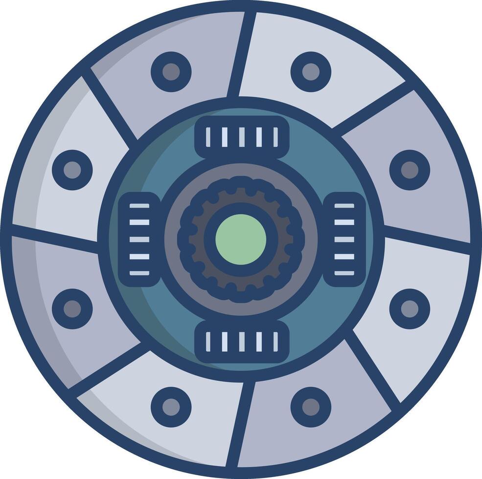 Clutch Disc linear color illustration vector
