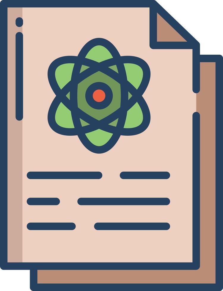 Document linear color illustration vector