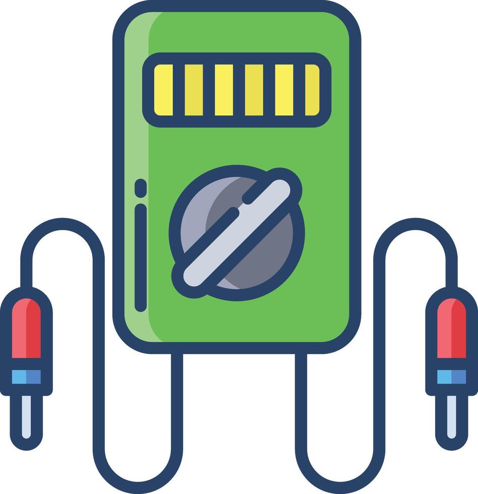 Voltmeter linear color illustration vector
