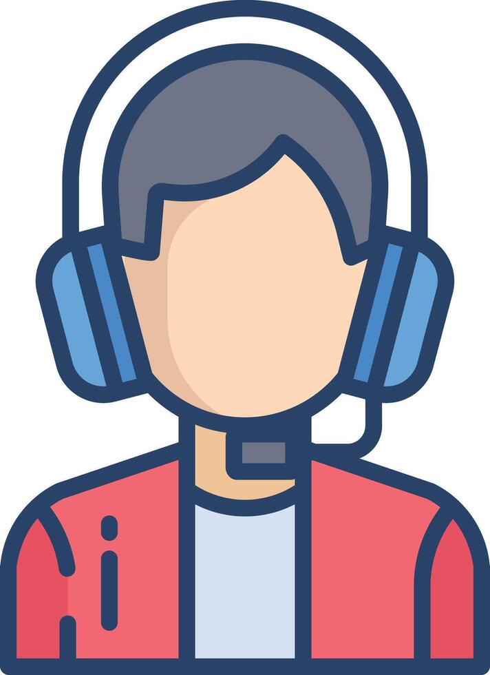 Customer Service linear color illustration vector