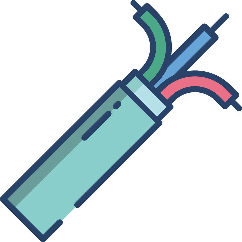 Broken Wire linear color illustration vector