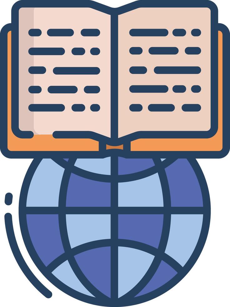 Book linear color illustration vector
