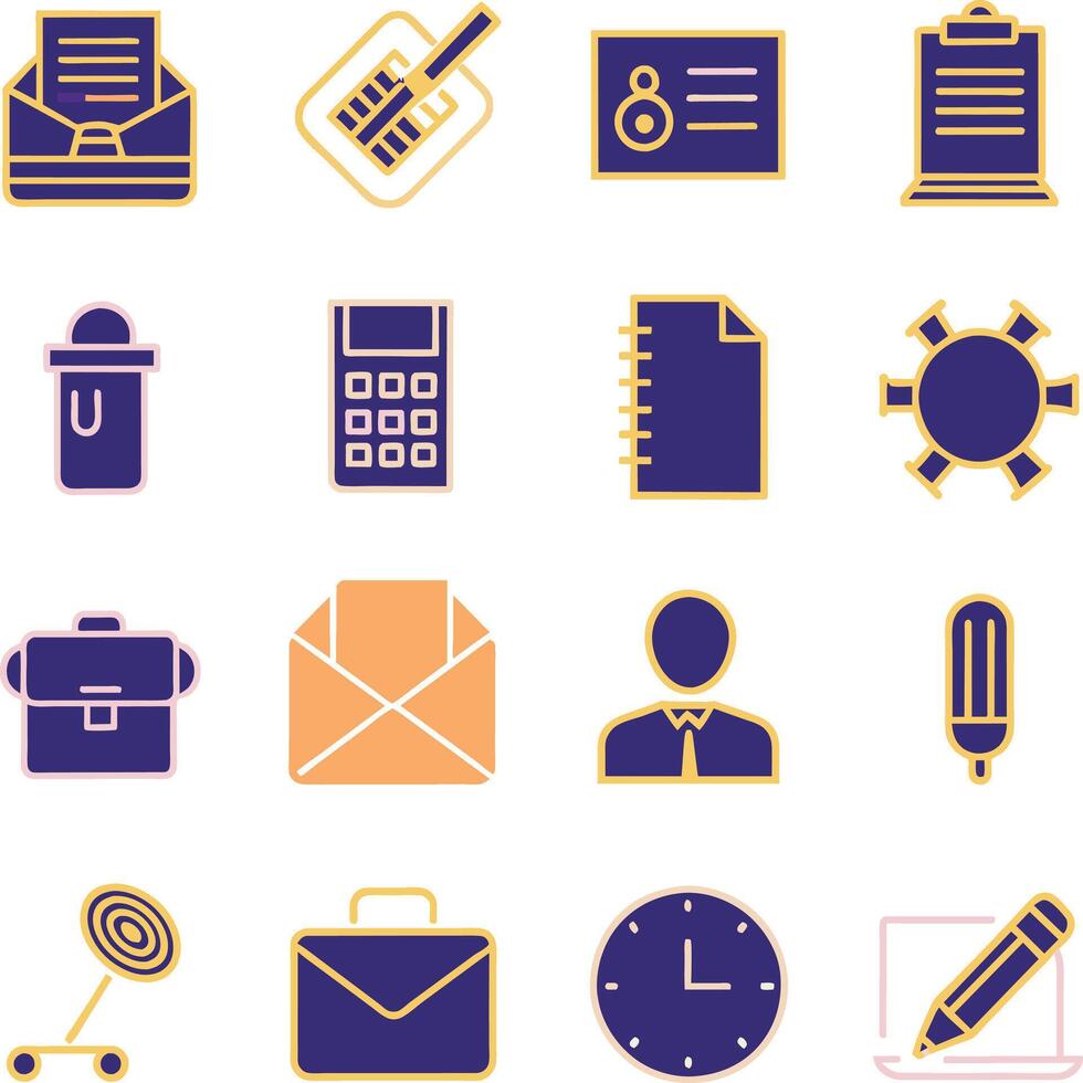 business and icons set vector