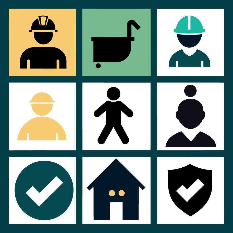Safety icons for worker vector