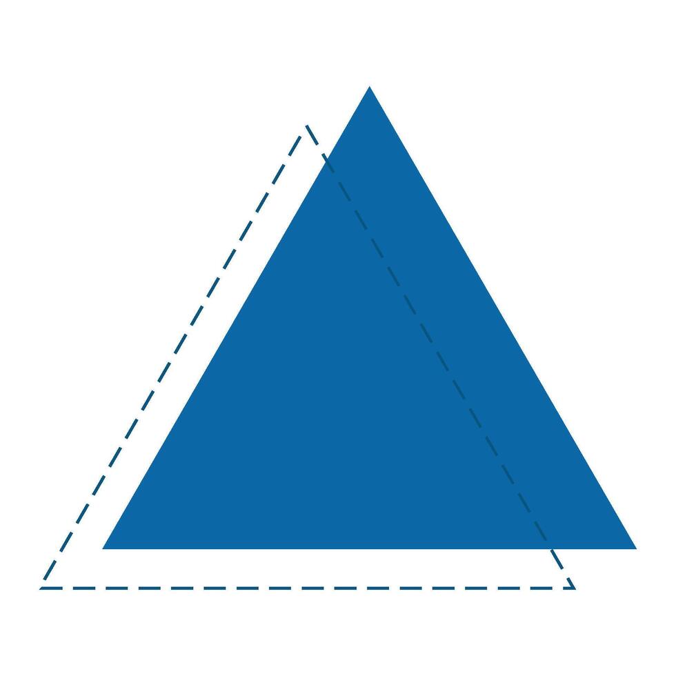 Equilateral triangle geometric icon with dotted lines vector