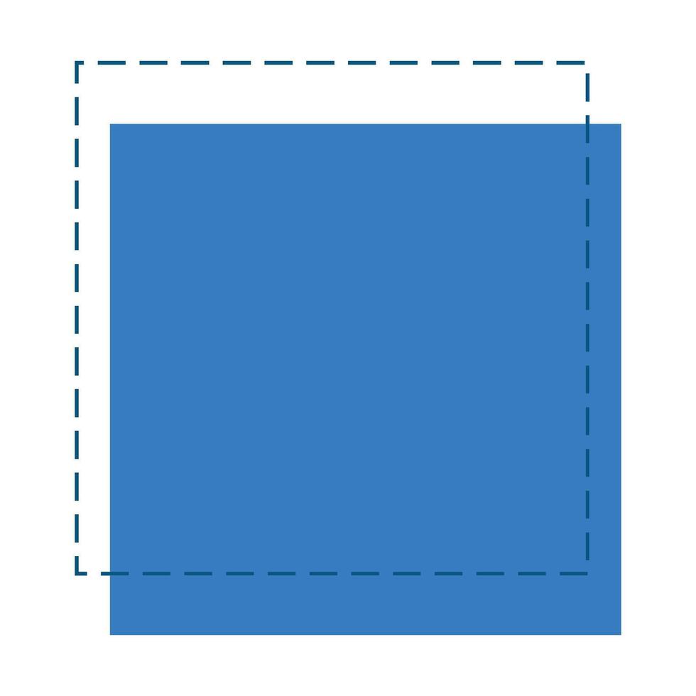 square geometric icon with dotted lines vector
