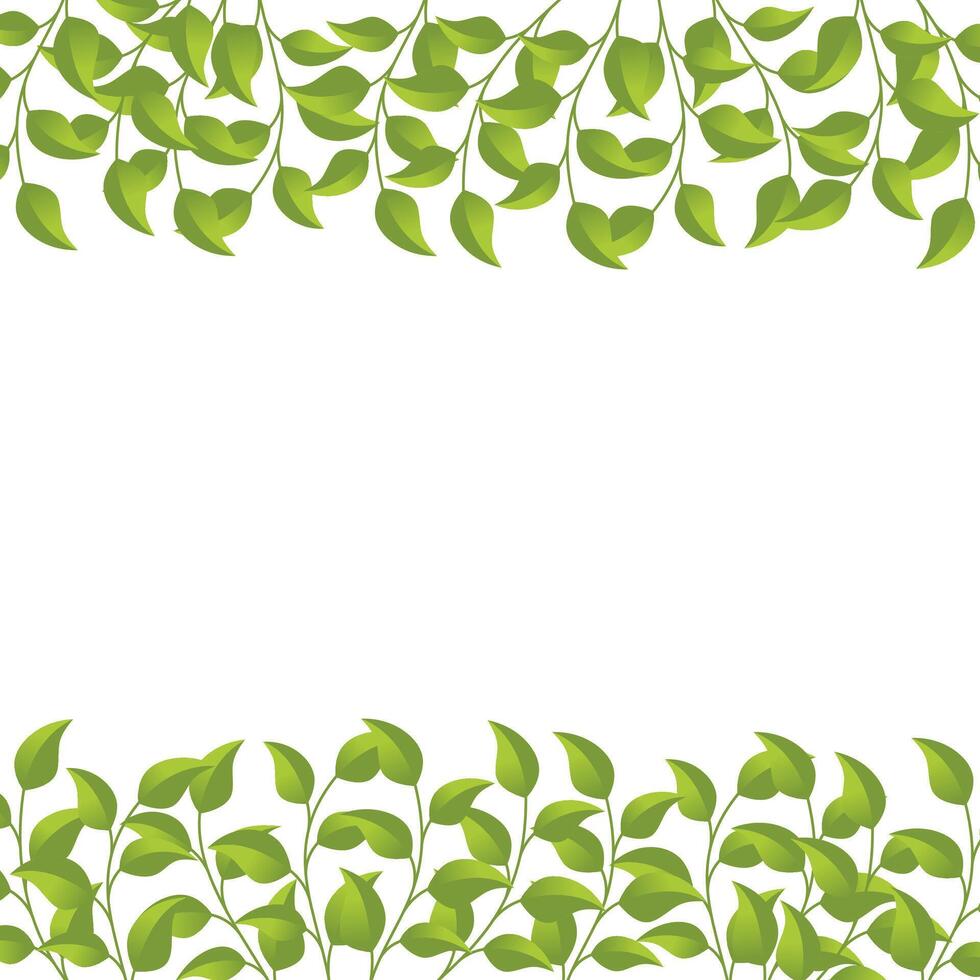 Green leaves on white background vector