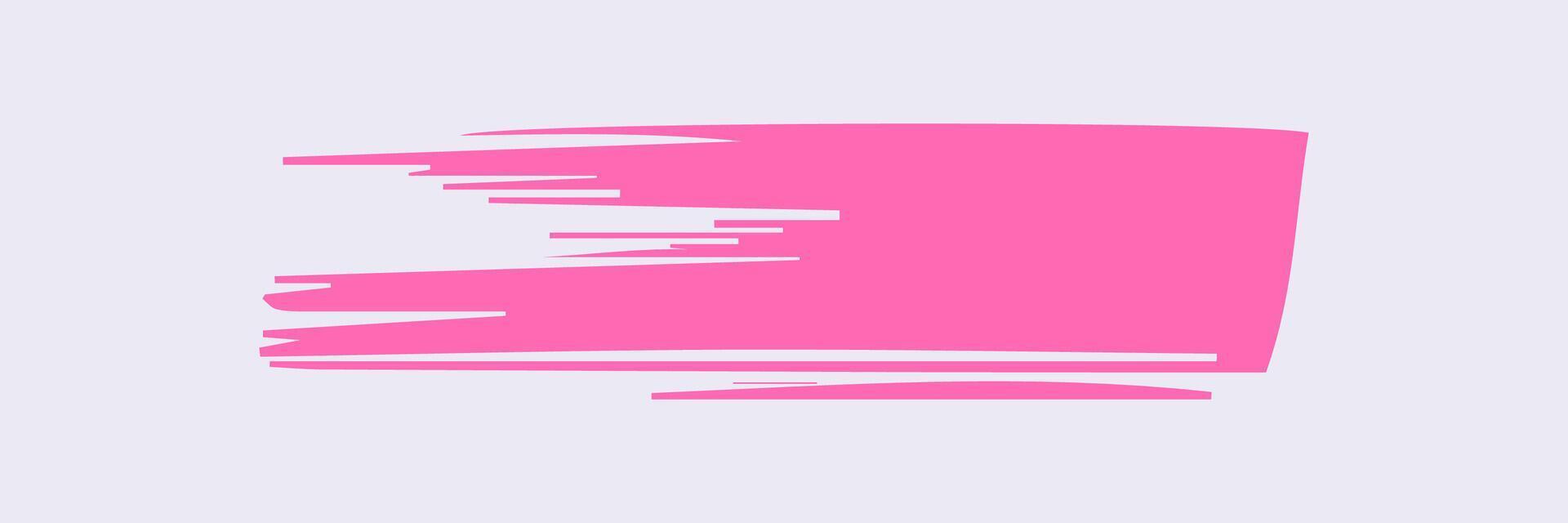 Pink paint brush stroke, ink splatter and artistic design elements. Dirty watercolor texture, box, frame, grunge background, splash or creative shape vector