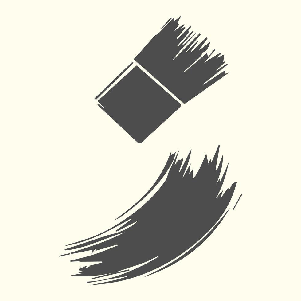 Black paint brush stroke, ink splatter and artistic design elements. Dirty watercolor texture, box, frame, grunge background, splash or creative shape for social media. Abstract drawing. vector