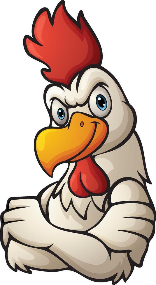 Cartoon rooster standing and posing vector