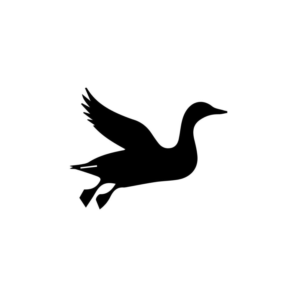 Silhouette of wild and domestic duck vector