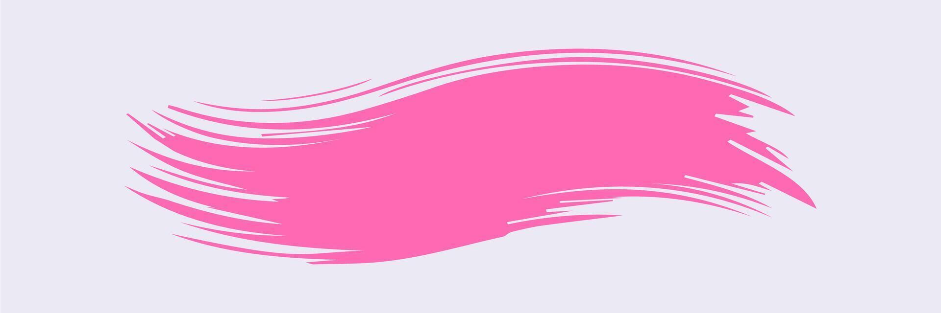 Pink paint brush stroke, ink splatter and artistic design elements. Dirty watercolor texture, box, frame, grunge background, splash or creative shape vector