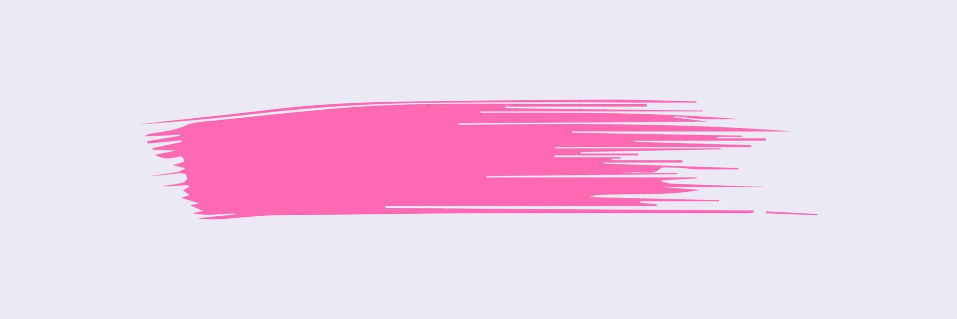 Pink paint brush stroke, ink splatter and artistic design elements. Dirty watercolor texture, box, frame, grunge background, splash or creative shape vector