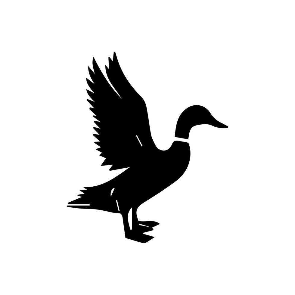 Silhouette of wild and domestic duck vector