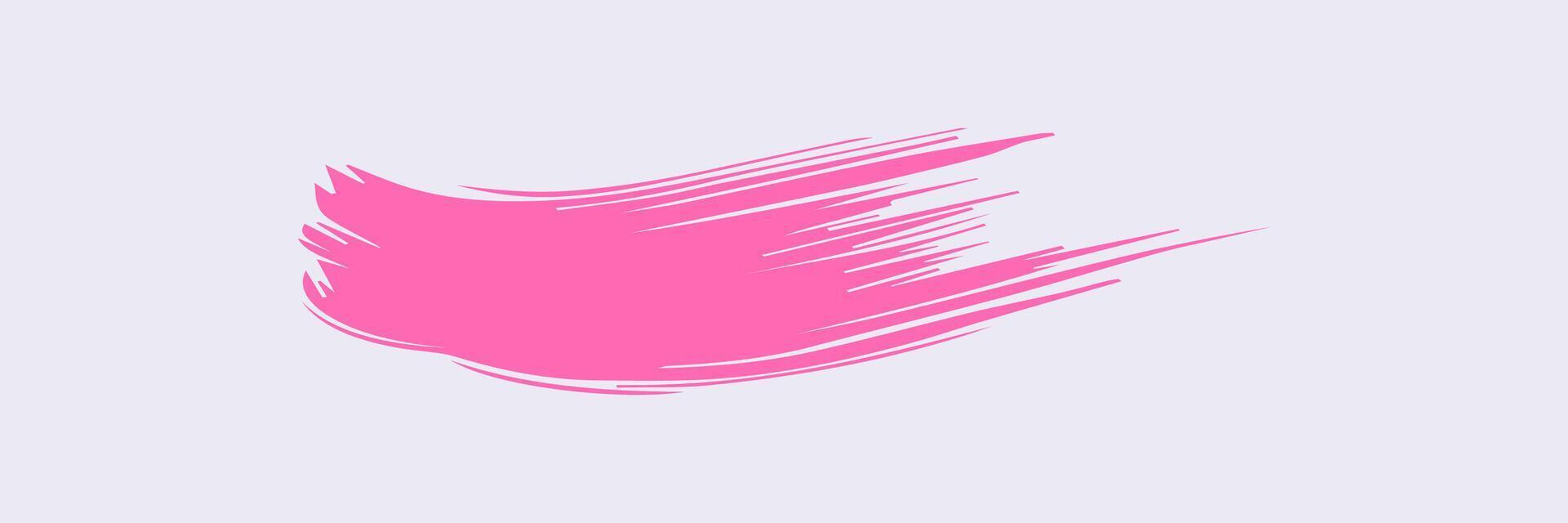 Pink paint brush stroke, ink splatter and artistic design elements. Dirty watercolor texture, box, frame, grunge background, splash or creative shape vector