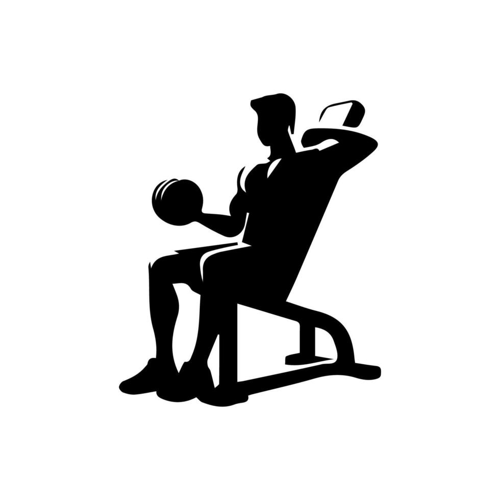 Strong man showing muscles silhouette. Muscular bodybuilder full length body vector