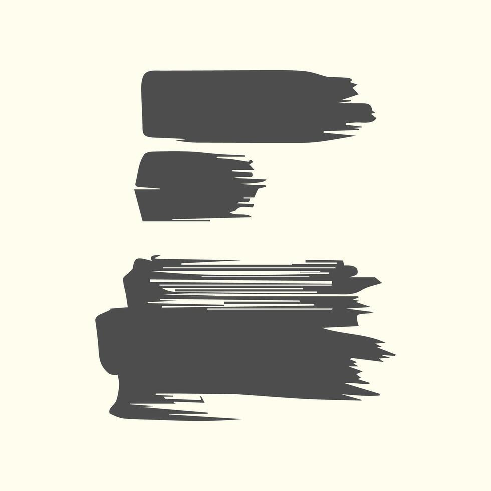 Black paint brush stroke, ink splatter and artistic design elements. Dirty watercolor texture, box, frame, grunge background, splash or creative shape for social media. Abstract drawing. vector
