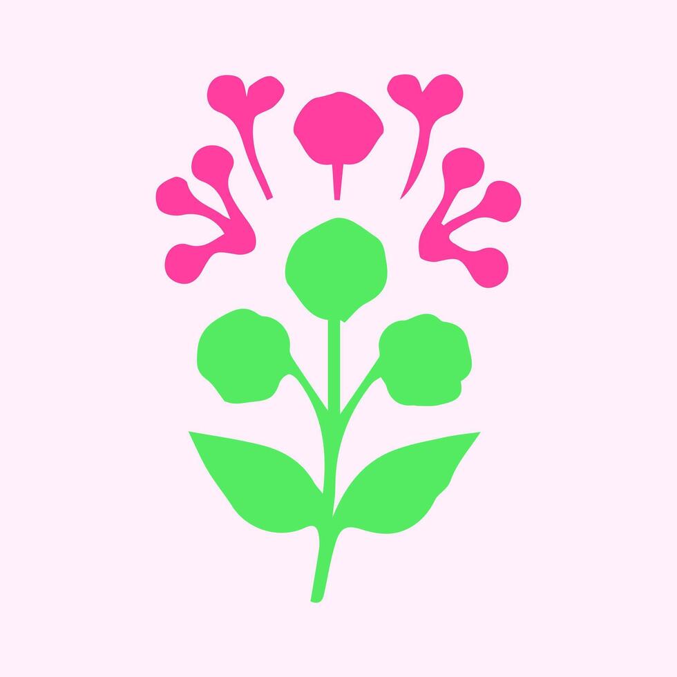 Flower and leaves, Spring art wallpaper with botanical vector