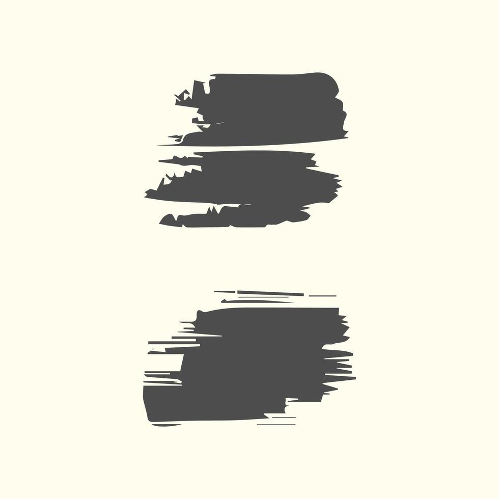 Black paint brush stroke, ink splatter and artistic design elements. Dirty watercolor texture, box, frame, grunge background, splash or creative shape for social media. Abstract drawing. vector
