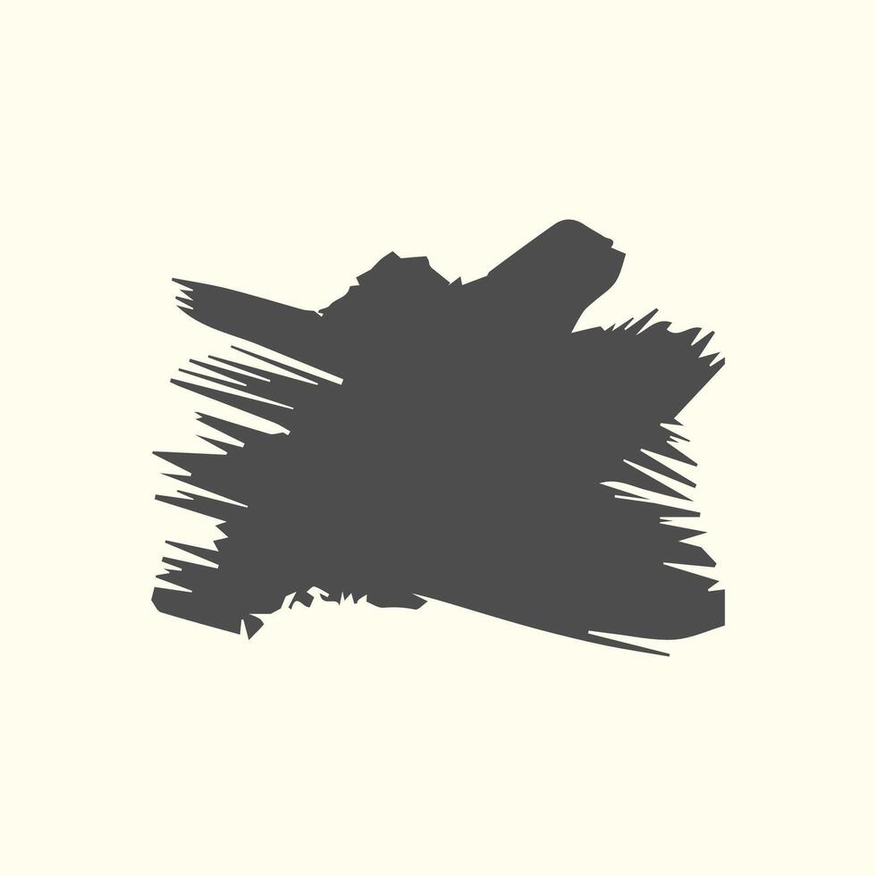 Black paint brush stroke, ink splatter and artistic design elements. Dirty watercolor texture, box, frame, grunge background, splash or creative shape for social media. Abstract drawing. vector