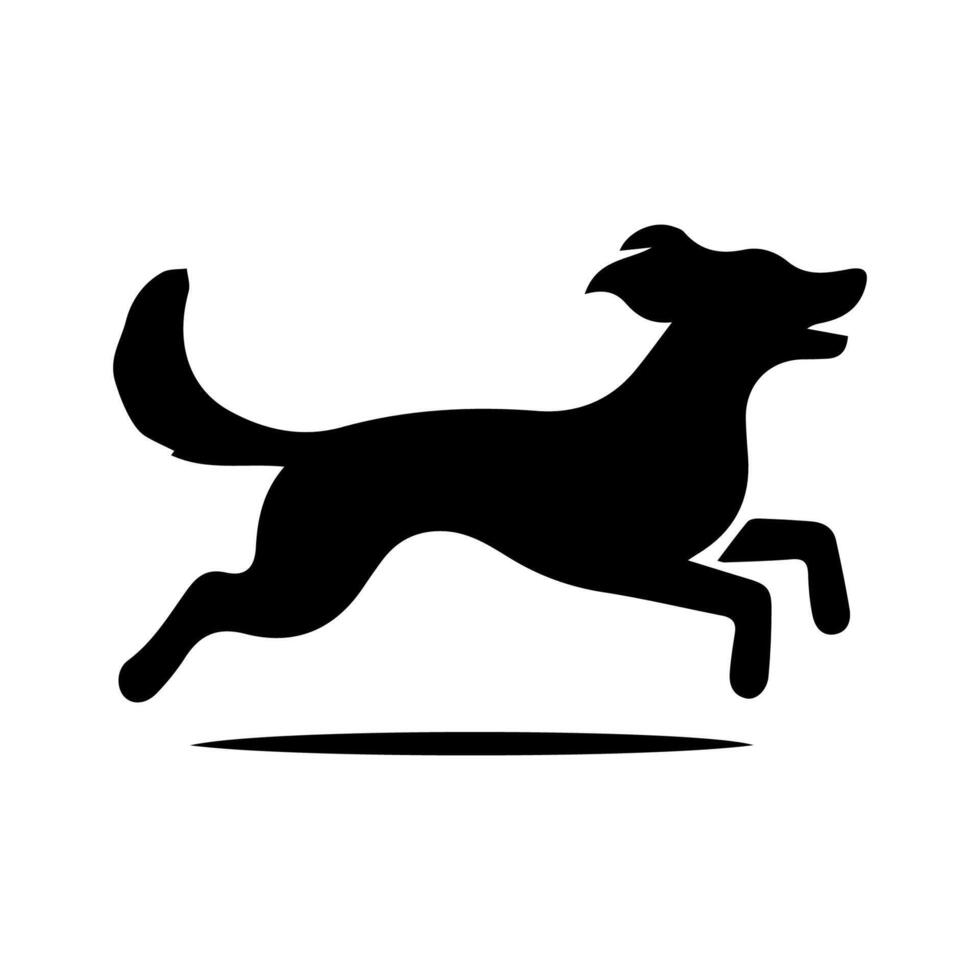 silhouette of dog on white background vector