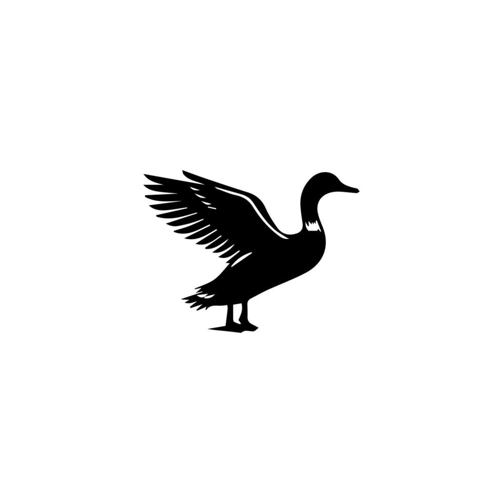 Silhouette of wild and domestic duck vector