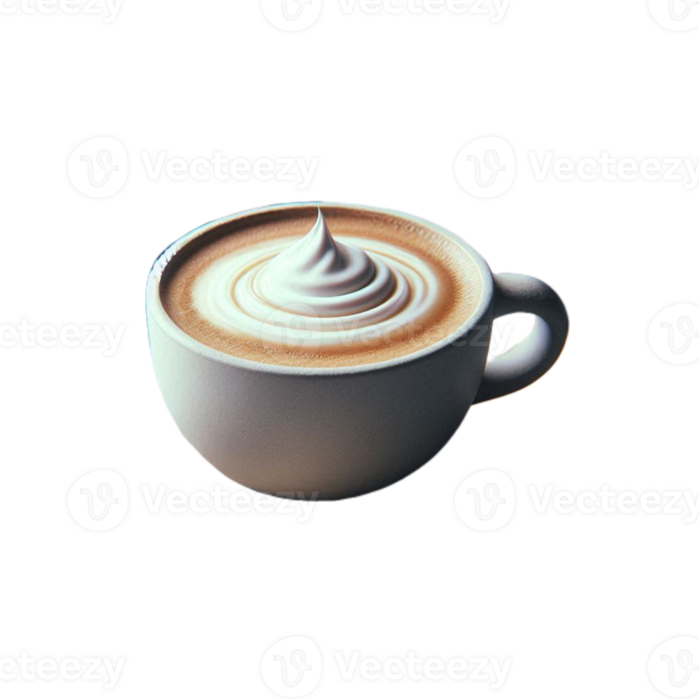 Cup of capuccino coffee on transparent background png