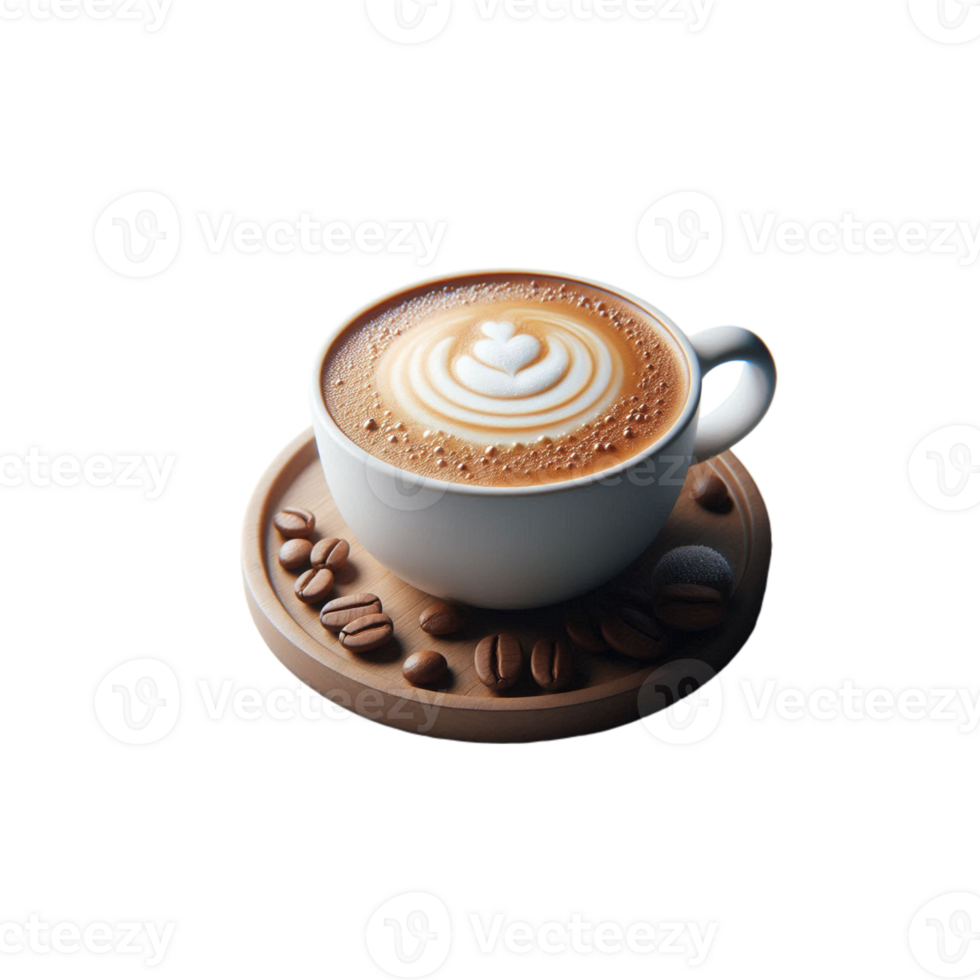 Cup of capuccino coffee on transparent background png