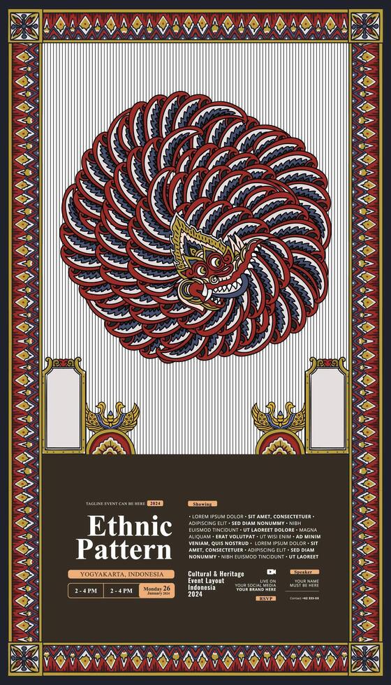 Javanese Ethnic illustration for social media or event poster vector