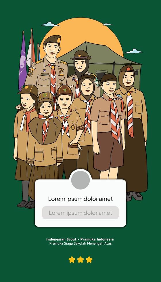 Indonesian Scout design template for social media post vector