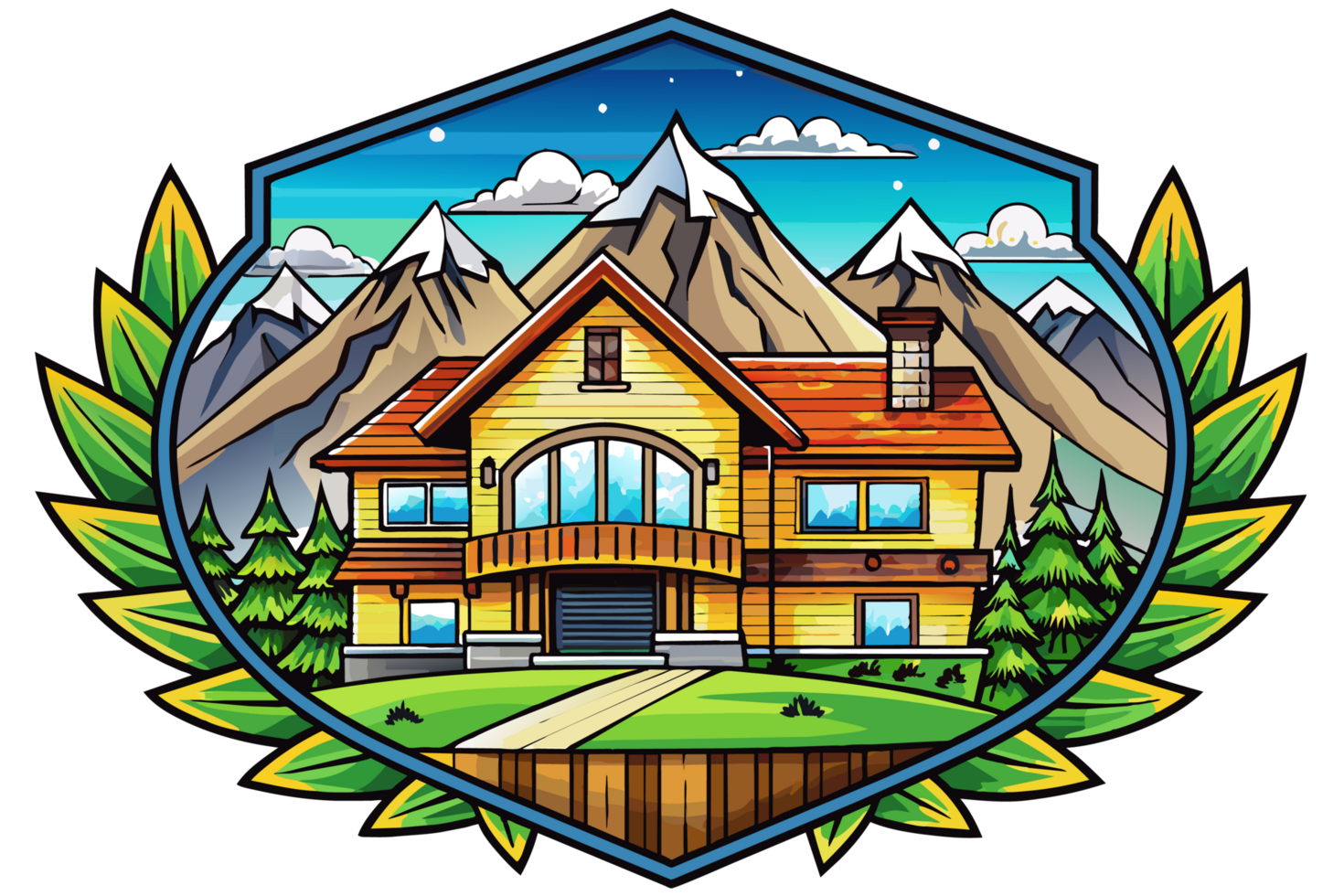 Logo house in mountain png