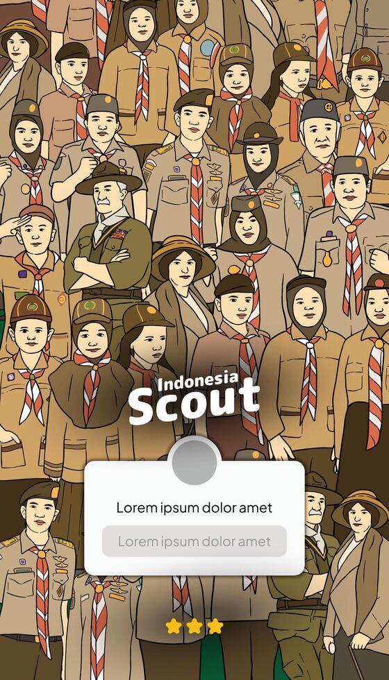 Illustration of indonesian scout pramuka uniform vector