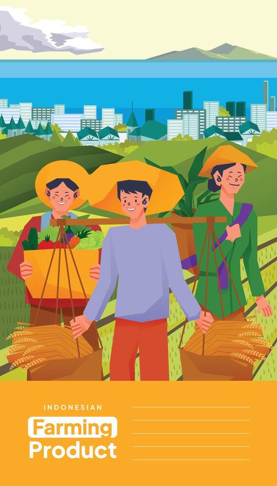 Cover book idea for agriculture business modern flat design illustration vector