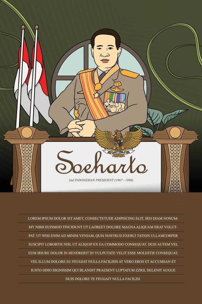 Indonesian President handdrawn illustration vector