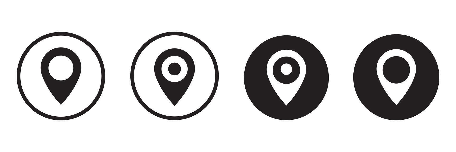 map pin icon set. map location. marker of current location. vector