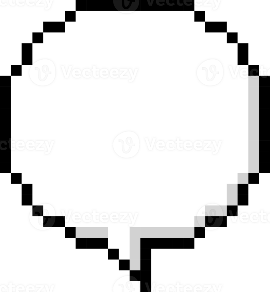 8bit retro game pixel speech bubble balloon icon sticker memo keyword planner text box banner png