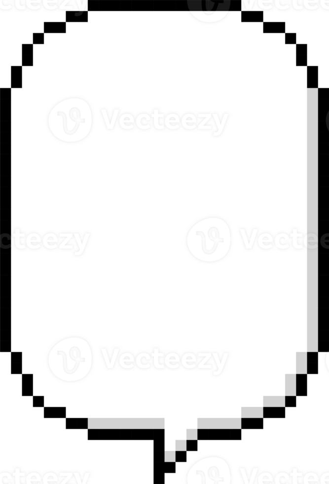 8bit retro game pixel speech bubble balloon icon sticker memo keyword planner text box banner png