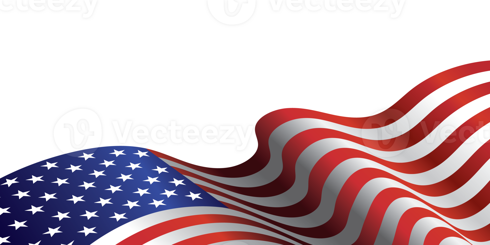 Waving flag of American isolated background png