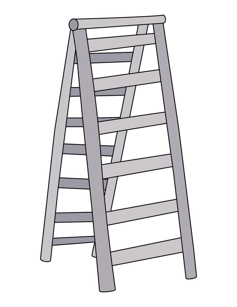 Climbing double ladder stair folding stair vector