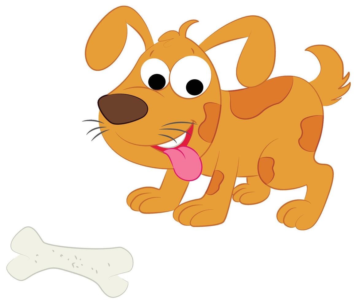 Dog with bone illustration vector